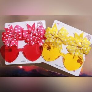 Heart-Shaped Sunglasses with Polka Dot Bows